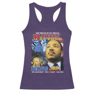 Martin Luther King Jr Racerback Tank Top His Dream Is My Dream American Flag MLK Day Black HIstory TS09 Purple Print Your Wear