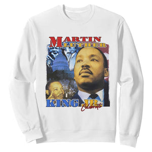 Martin Luther King Jr Sweatshirt His Dream Is My Dream American Flag MLK Day Black HIstory TS09 White Print Your Wear