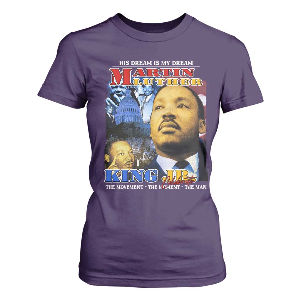 Martin Luther King Jr T Shirt For Women His Dream Is My Dream American Flag MLK Day Black HIstory TS09 Purple Print Your Wear