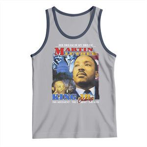 Martin Luther King Jr Tank Top His Dream Is My Dream American Flag MLK Day Black HIstory TS09 Athletic Heather Navy Print Your Wear