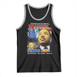 Martin Luther King Jr Tank Top His Dream Is My Dream American Flag MLK Day Black HIstory TS09 Black Athletic Heather Print Your Wear