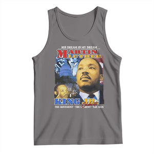 Martin Luther King Jr Tank Top His Dream Is My Dream American Flag MLK Day Black HIstory TS09 Deep Heather Print Your Wear