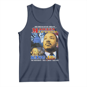 Martin Luther King Jr Tank Top His Dream Is My Dream American Flag MLK Day Black HIstory TS09 Navy Print Your Wear