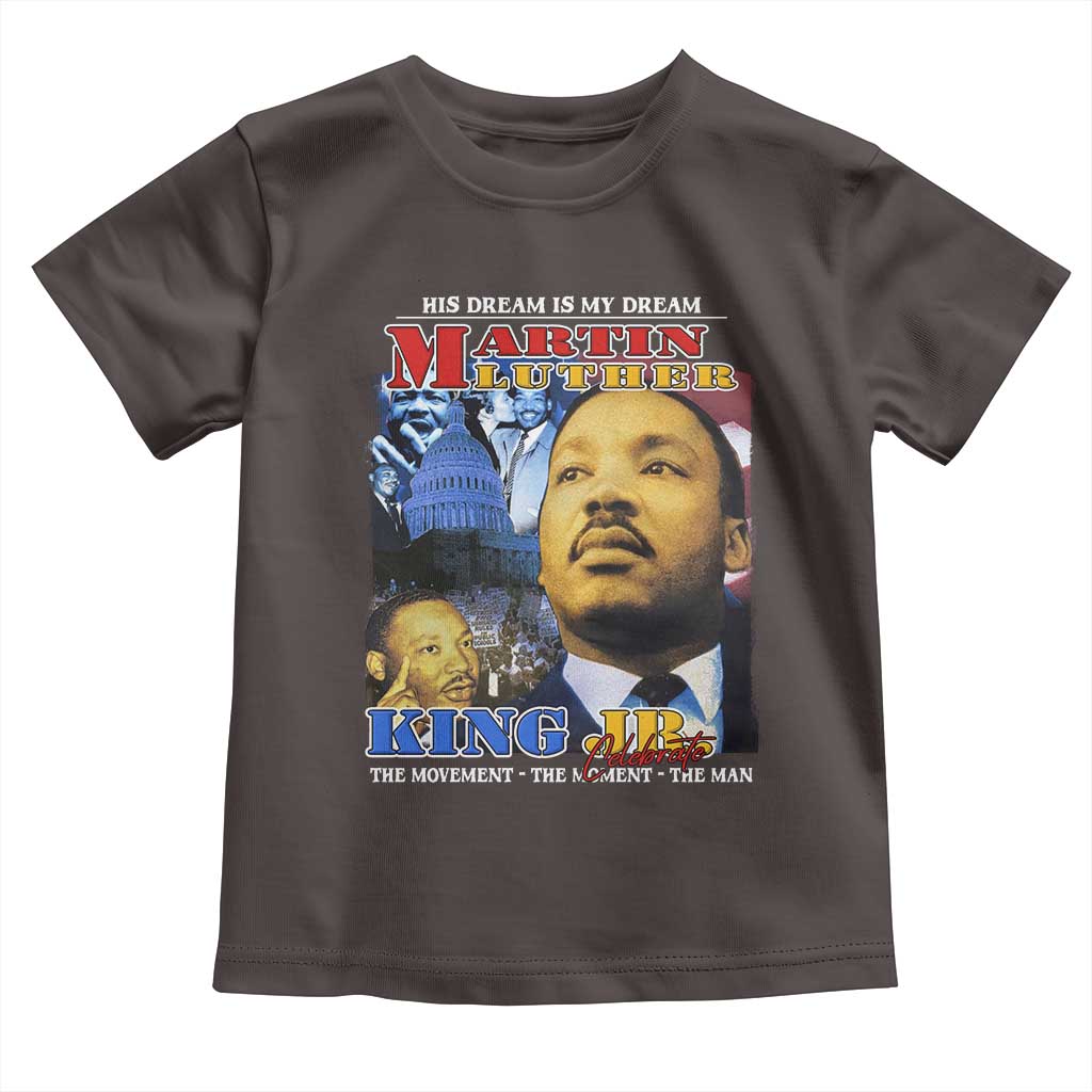 Martin Luther King Jr Toddler T Shirt His Dream Is My Dream American Flag MLK Day Black HIstory TS09 Dark Chocolate Print Your Wear