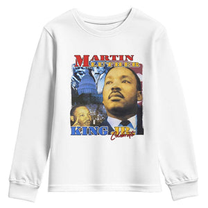 Martin Luther King Jr Youth Sweatshirt His Dream Is My Dream American Flag MLK Day Black HIstory TS09 White Print Your Wear