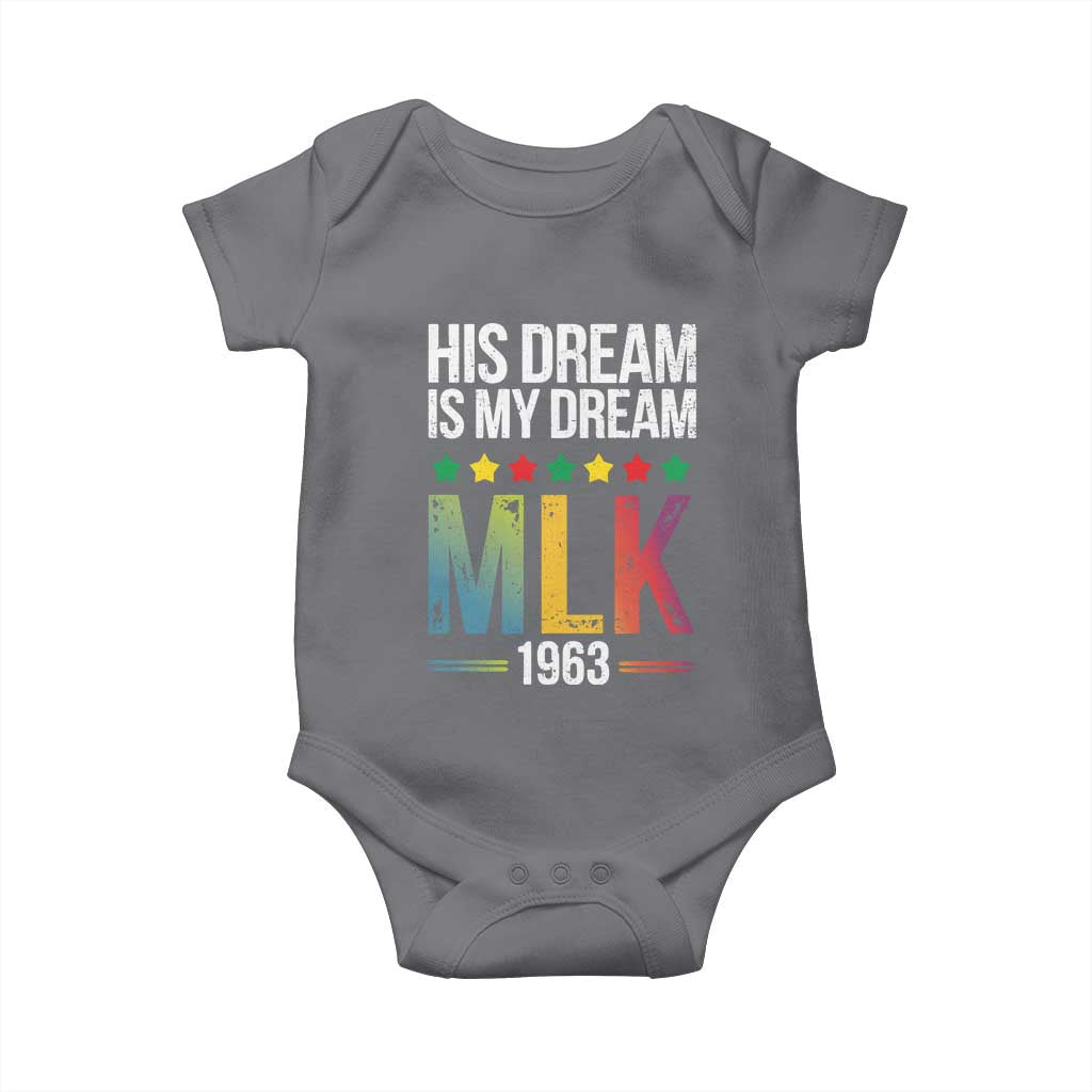 Martin Luther King Jr Baby Onesie His Dream Is My Dream 1963 Black History TS09 Charcoal Print Your Wear