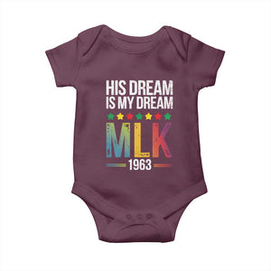 Martin Luther King Jr Baby Onesie His Dream Is My Dream 1963 Black History TS09 Maroon Print Your Wear