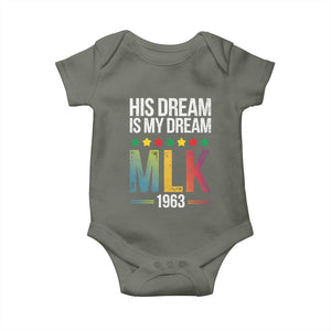 Martin Luther King Jr Baby Onesie His Dream Is My Dream 1963 Black History TS09 Military Green Print Your Wear
