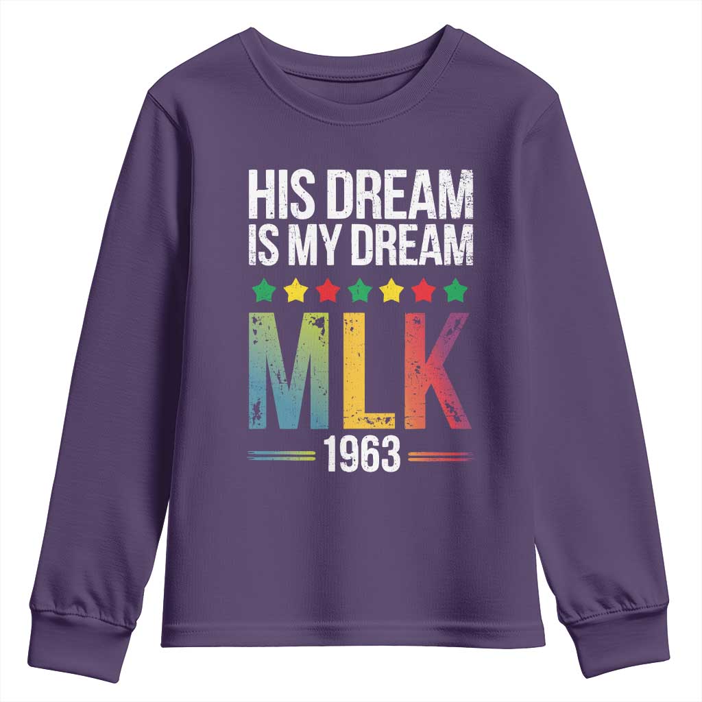 Martin Luther King Jr Youth Sweatshirt His Dream Is My Dream 1963 Black History TS09 Purple Print Your Wear