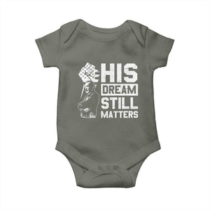 Martin Luther King Jr Baby Onesie His Dream Still Matters TS09 Military Green Print Your Wear