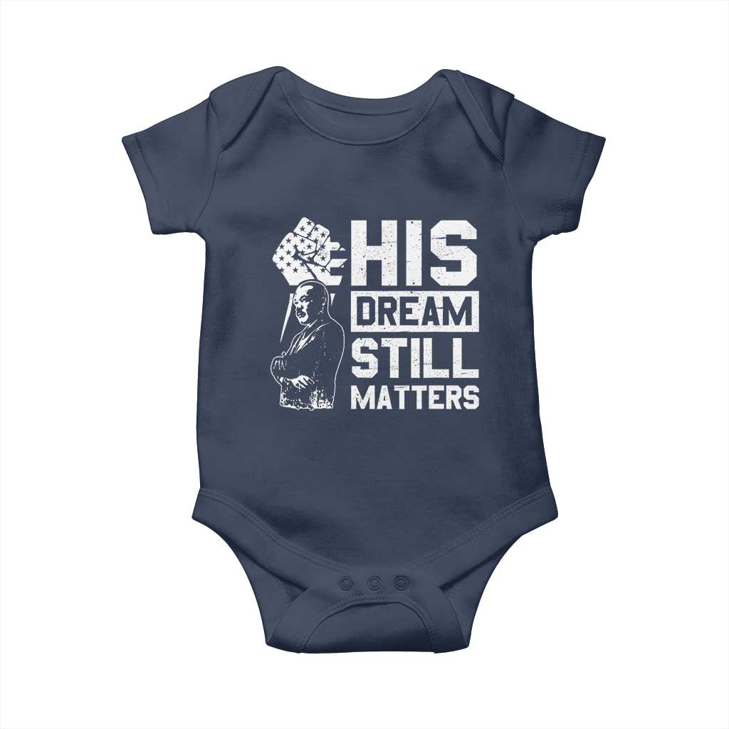 Martin Luther King Jr Baby Onesie His Dream Still Matters TS09 Navy Print Your Wear