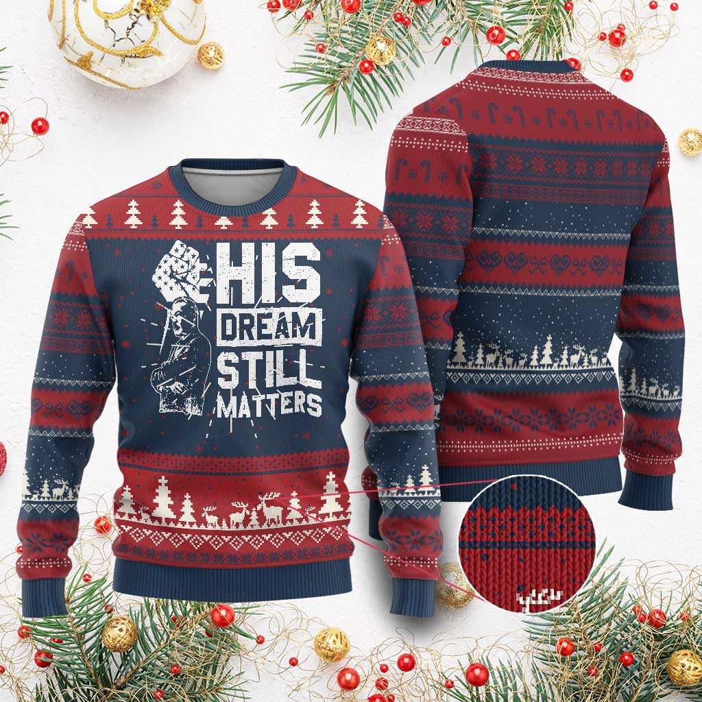 Martin Luther King Jr Ugly Christmas Sweater His Dream Still Matters TS09 Burgundy Print Your Wear