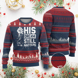 Martin Luther King Jr Ugly Christmas Sweater His Dream Still Matters TS09 Burgundy Print Your Wear