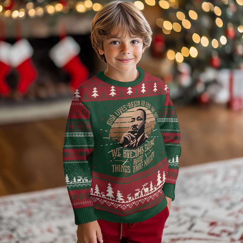 Martin Luther King Jr Ugly Christmas Sweater Our Lives Begin to End The Day We Become Silent About Things That Matter TS09 Christmas Print Your Wear
