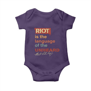Martin Luther King Jr Baby Onesie A Riot Is The Language Of The Unheard TS09 Purple Print Your Wear