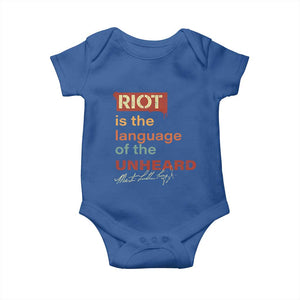 Martin Luther King Jr Baby Onesie A Riot Is The Language Of The Unheard TS09 Royal Blue Print Your Wear