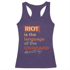 Martin Luther King Jr Racerback Tank Top A Riot Is The Language Of The Unheard TS09 Purple Print Your Wear