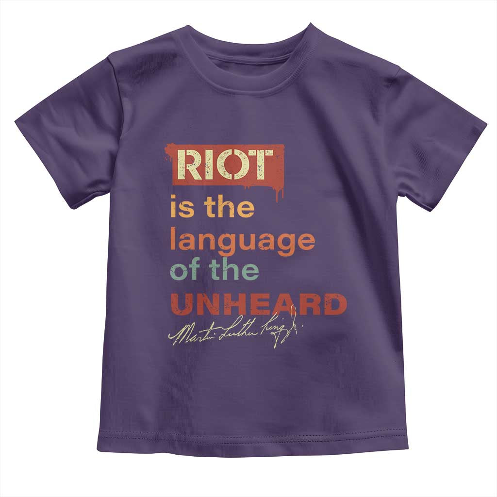 Martin Luther King Jr Toddler T Shirt A Riot Is The Language Of The Unheard TS09 Purple Print Your Wear