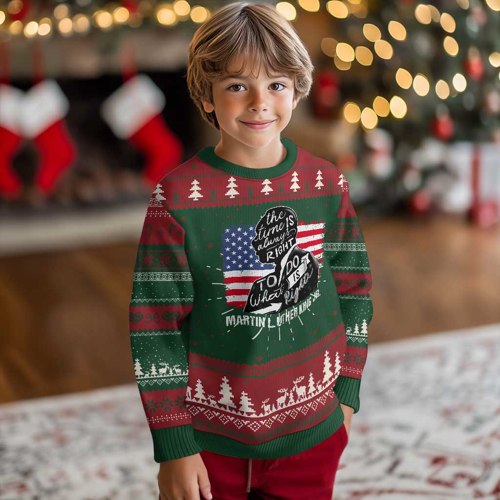 Martin Luther King Jr Ugly Christmas Sweater The Time Is Always Right To Do What Is Right TS09 Christmas Print Your Wear