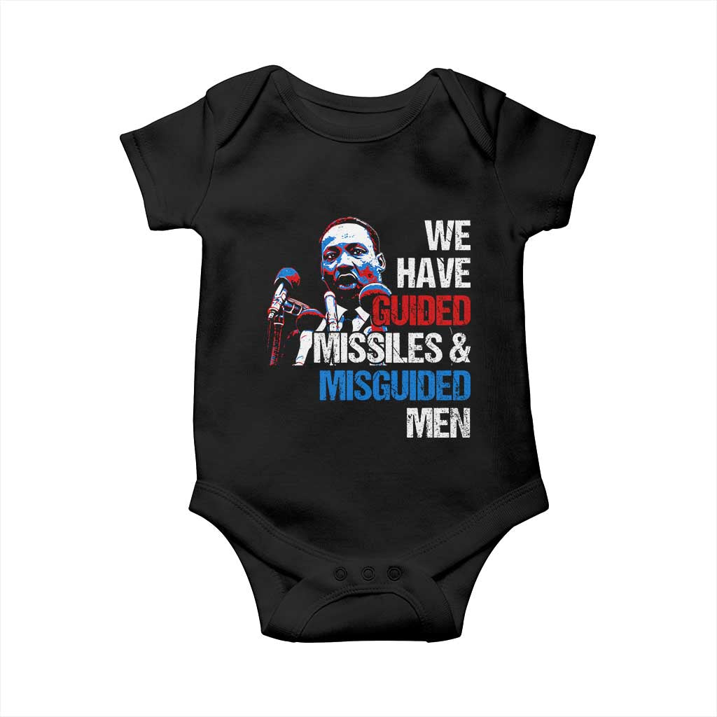 Martin Luther King Jr Baby Onesie We Have Guided Missiles And Misguided Men TS09 Black Print Your Wear