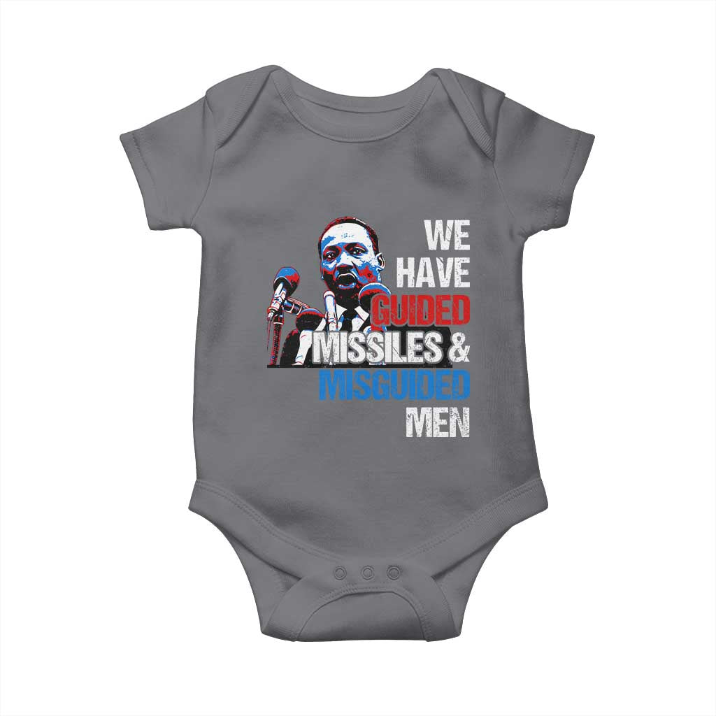 Martin Luther King Jr Baby Onesie We Have Guided Missiles And Misguided Men TS09 Charcoal Print Your Wear