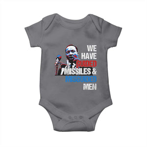 Martin Luther King Jr Baby Onesie We Have Guided Missiles And Misguided Men TS09 Charcoal Print Your Wear
