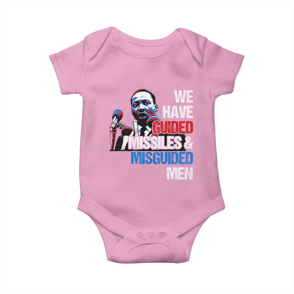 Martin Luther King Jr Baby Onesie We Have Guided Missiles And Misguided Men TS09 Light Pink Print Your Wear