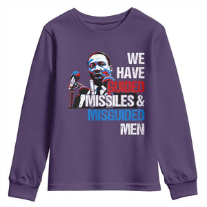 Martin Luther King Jr Youth Sweatshirt We Have Guided Missiles And Misguided Men TS09 Purple Print Your Wear