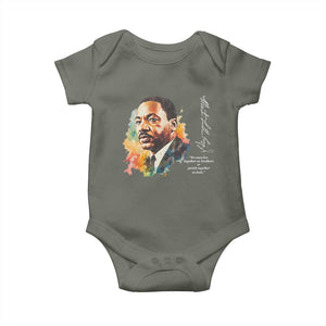 Martin Luther King Jr Baby Onesie We Must Live Together As Brothers Or Perish Together As Fools TS09 Military Green Print Your Wear
