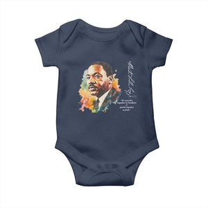 Martin Luther King Jr Baby Onesie We Must Live Together As Brothers Or Perish Together As Fools TS09 Navy Print Your Wear