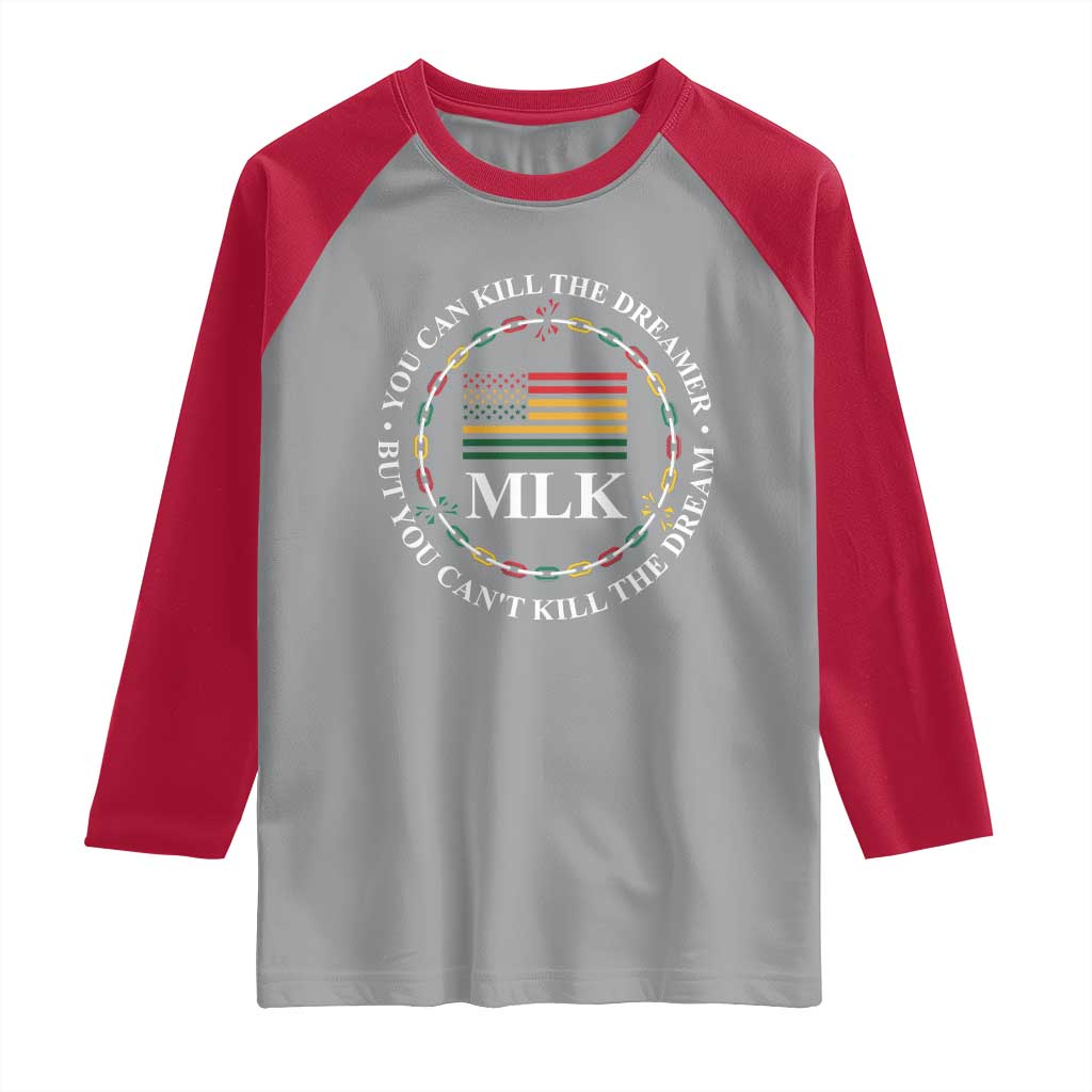 Martin Luther King Jr Raglan Shirt You Can Kill The Dreamer But You Can't Kill The Dream TS09 Sport Gray Red Print Your Wear