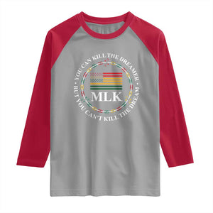 Martin Luther King Jr Raglan Shirt You Can Kill The Dreamer But You Can't Kill The Dream TS09 Sport Gray Red Print Your Wear
