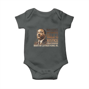 Martin Luther King Jr Baby Onesie Injustice Anywhere Is A Threat To Justice Everywhere TS09 Dark Heather Print Your Wear