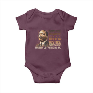 Martin Luther King Jr Baby Onesie Injustice Anywhere Is A Threat To Justice Everywhere TS09 Maroon Print Your Wear