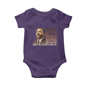 Martin Luther King Jr Baby Onesie Injustice Anywhere Is A Threat To Justice Everywhere TS09 Purple Print Your Wear