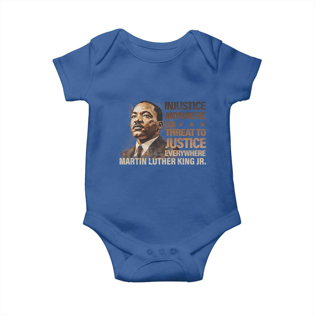 Martin Luther King Jr Baby Onesie Injustice Anywhere Is A Threat To Justice Everywhere TS09 Royal Blue Print Your Wear