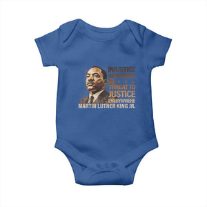 Martin Luther King Jr Baby Onesie Injustice Anywhere Is A Threat To Justice Everywhere TS09 Royal Blue Print Your Wear