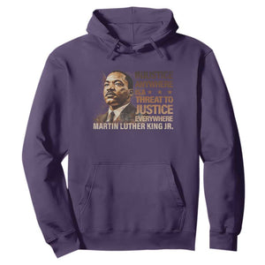 Martin Luther King Jr Hoodie Injustice Anywhere Is A Threat To Justice Everywhere TS09 Purple Print Your Wear