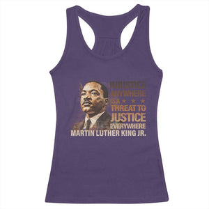 Martin Luther King Jr Racerback Tank Top Injustice Anywhere Is A Threat To Justice Everywhere TS09 Purple Print Your Wear