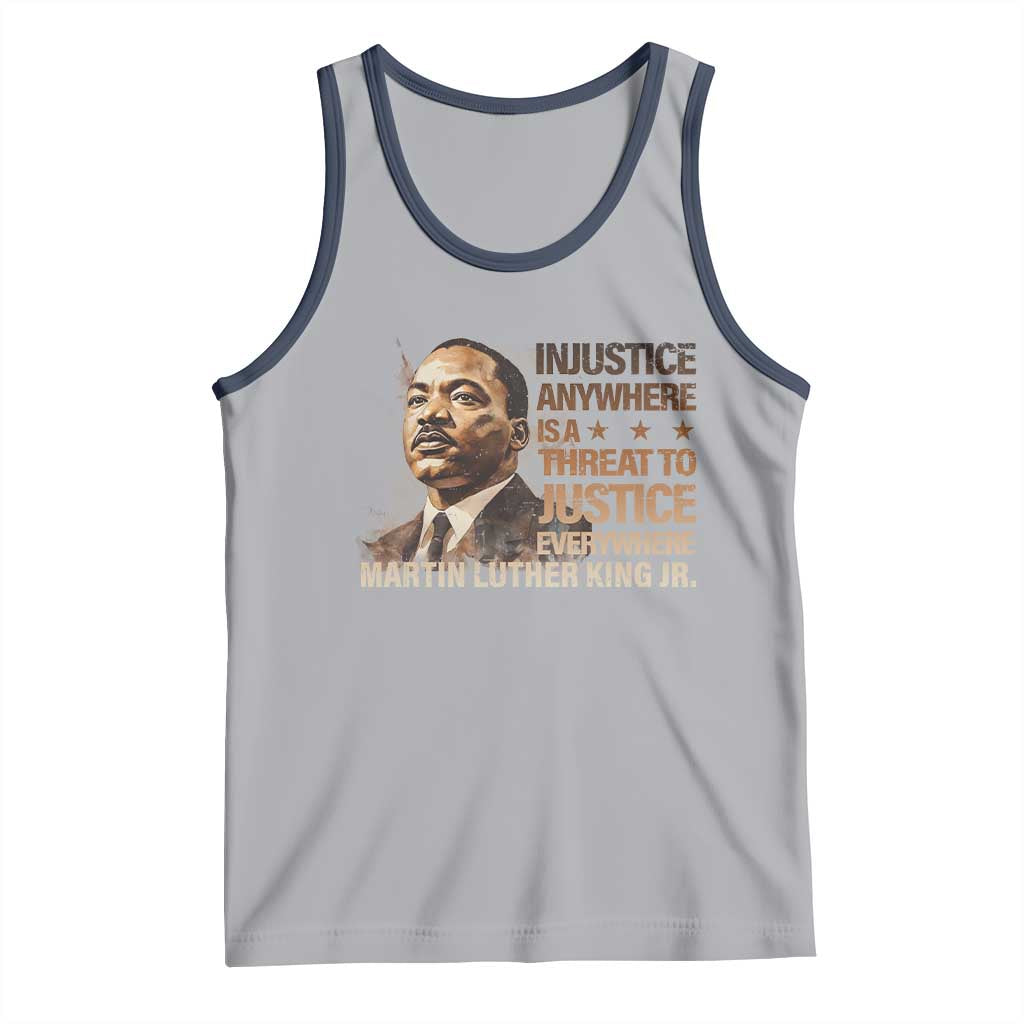 Martin Luther King Jr Tank Top Injustice Anywhere Is A Threat To Justice Everywhere TS09 Athletic Heather Navy Print Your Wear