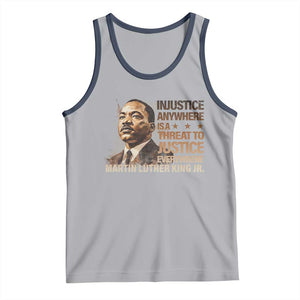 Martin Luther King Jr Tank Top Injustice Anywhere Is A Threat To Justice Everywhere TS09 Athletic Heather Navy Print Your Wear
