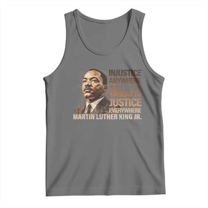 Martin Luther King Jr Tank Top Injustice Anywhere Is A Threat To Justice Everywhere TS09 Black Heather Print Your Wear