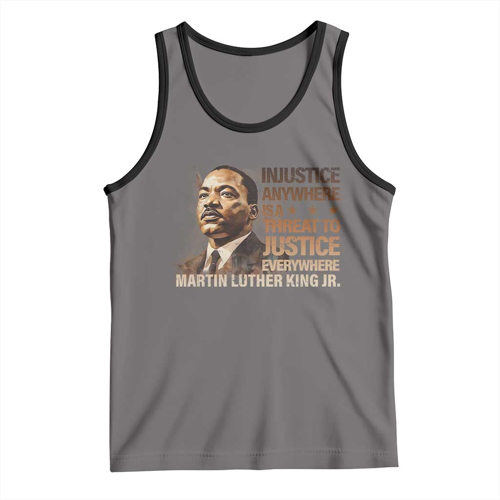 Martin Luther King Jr Tank Top Injustice Anywhere Is A Threat To Justice Everywhere TS09 Deep Heather Black Print Your Wear