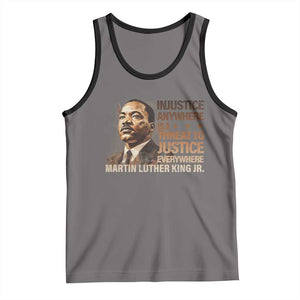 Martin Luther King Jr Tank Top Injustice Anywhere Is A Threat To Justice Everywhere TS09 Deep Heather Black Print Your Wear