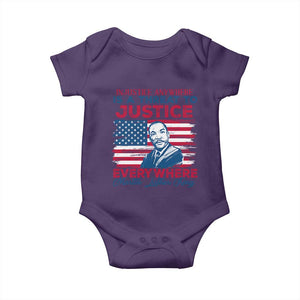 Martin Luther King Jr Day Baby Onesie Injustice Anywhere Is A Threat To Justice Everywhere TS09 Purple Print Your Wear