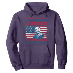 Martin Luther King Jr Day Hoodie Injustice Anywhere Is A Threat To Justice Everywhere TS09 Purple Print Your Wear