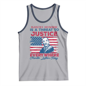 Martin Luther King Jr Day Tank Top Injustice Anywhere Is A Threat To Justice Everywhere TS09 Athletic Heather Navy Print Your Wear