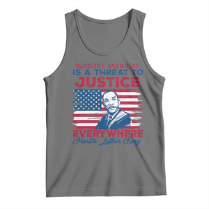 Martin Luther King Jr Day Tank Top Injustice Anywhere Is A Threat To Justice Everywhere TS09 Black Heather Print Your Wear