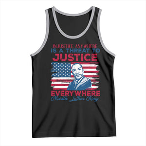 Martin Luther King Jr Day Tank Top Injustice Anywhere Is A Threat To Justice Everywhere TS09 Black Athletic Heather Print Your Wear
