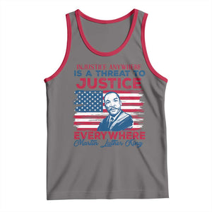 Martin Luther King Jr Day Tank Top Injustice Anywhere Is A Threat To Justice Everywhere TS09 Deep Heather Red Print Your Wear